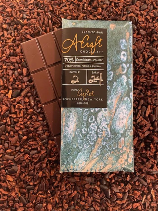 70% Dominican Republic Dark Chocolate Bar, Zorzal Estate