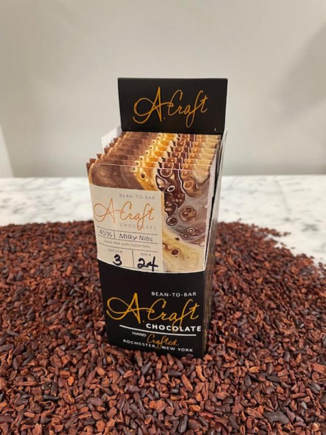 45% Milky Nibs, Dark Milk Chocolate with Tanzania Cacao Nibs