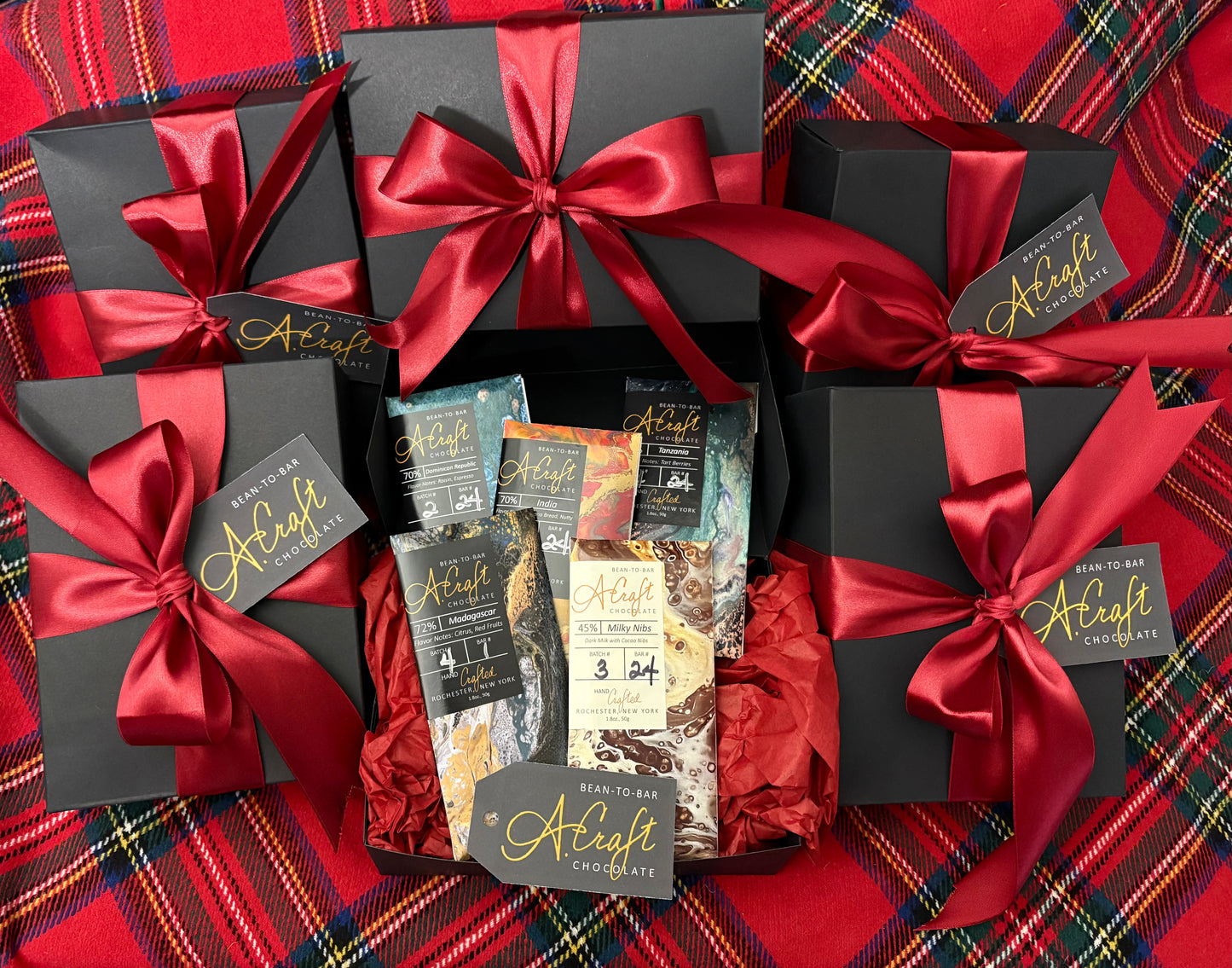 5-Bar Tasting Collection - Wrapped - RED RIBBON